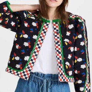 ANTHROPOLOGIE Clare V. Lilou Reversible Jacket Quilted Colorful Floral XXL NWT